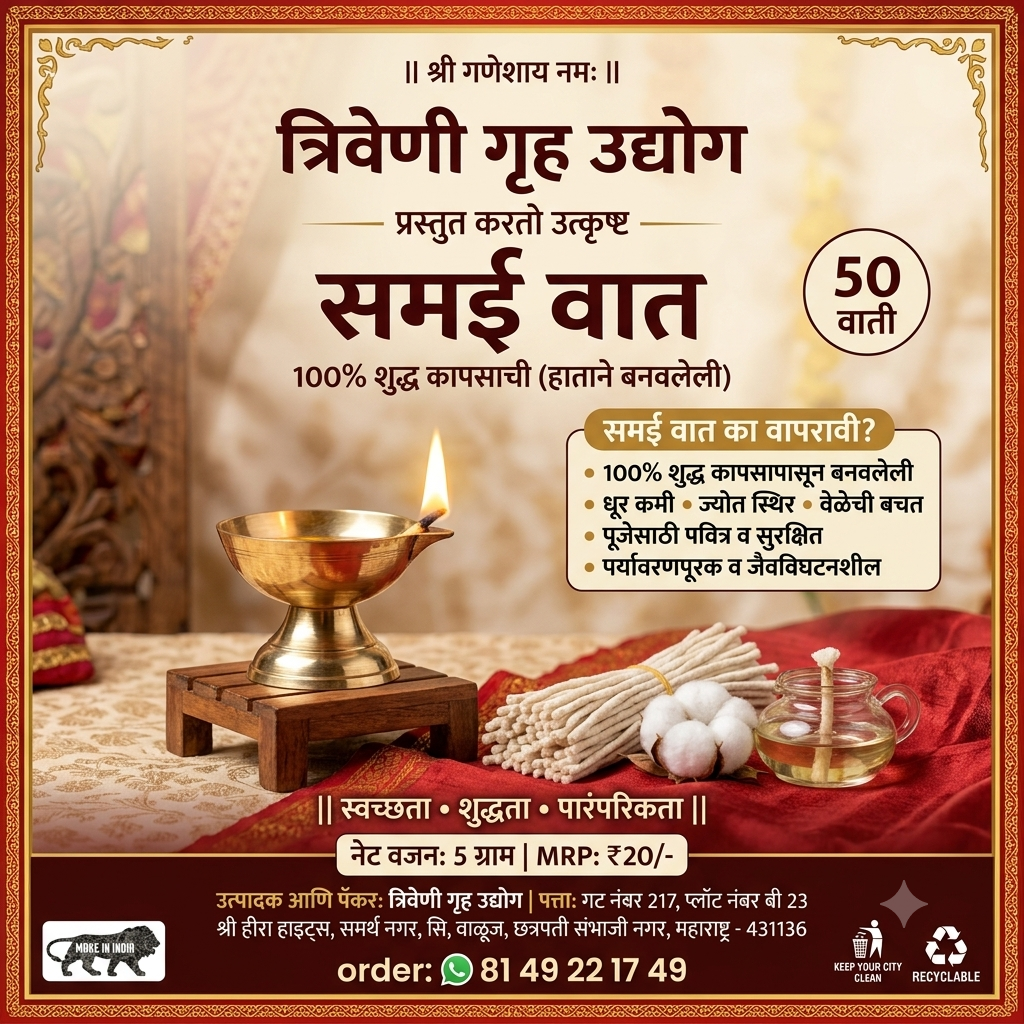 Swarajya Shop Advertisement Triveni Gruh Udyog 